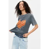 Desigual , Camiseta Estampada Algodón Orgánico, Mujer, Algodon, Negro, XS