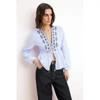 Trendyol Blusa azul / azul claro / azul oscuro