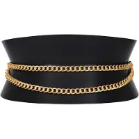 Haute Cuir Cinturón 'Chained Corset Belt' negro