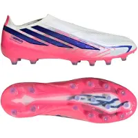 Adidas adidasBotas de fútbol sin cordones F50 Hyperfast Pro césped artificial 48 Cloud White / Solar Purple / Solar Turbo Unisex