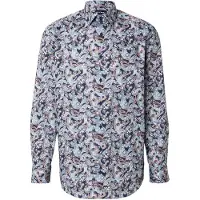 Olymp Camisa marino / azul paloma / marrón / blanco