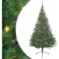 Syfax Árbol de Navidad Artificial Preiluminado Verde 210 cm PVC