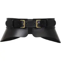 Haute Cuir Cinturón 'Crescent Peplum Belt' negro