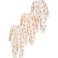 Next Pijama crema / marrón / verde pastel / naranja claro