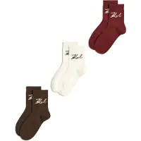 Karl Lagerfeld Calcetines 'Signature' chocolate / burdeos / negro / blanco