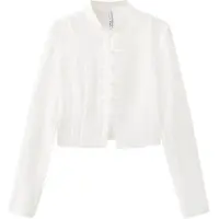 Mango Blusa 'MANDARIN' crema