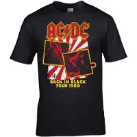 AC/DC Camiseta 'Back in Black Tour 1980 T-Shirt' negro