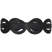 Haute Cuir Cinturón 'Oval Cutout Belt' negro