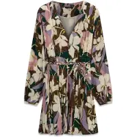 Guess Marciano Vestido 'Samira' crema / marrón oscuro / verde oscuro / altrosa