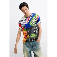 Desigual , Camiseta estampada racing, Hombre, Algodon, Rojo, L