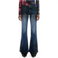Desigual , Pantalón Vaquero flare M. C. Lacroix, Mujer, Algodon, Azul, 34