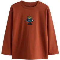 Next Camiseta azul / miel / naranja oscuro / blanco