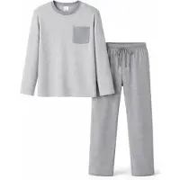 PANTONECLO Pijama largo 'Men’s Night Wear Long Set' gris