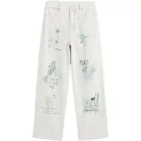 Desigual , Pantalón Vaquero Estampado balloon, Mujer, Algodon, Blanco, 40