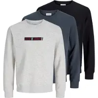 Jack & Jones Sudadera 'JJMUNK' navy / rojo oscuro / negro / blanco moteado