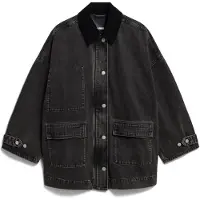 Armedangels - Women's Cord Collar Denim Jacket - Chaqueta sport size S/M, negro