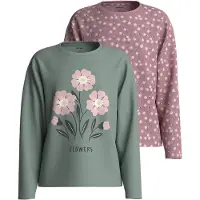 Name it Camiseta 'NKFVELDA' menta / verde oscuro / lila / blanco