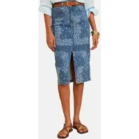 Love & roses Falda azul denim / blanco
