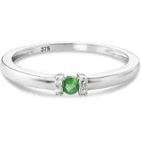Diamant L'Eternel Anillo 'Ring aus 375 Weißgold mit Diamant mit Smaragd' plata