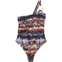 Next Traje de baño azul cielo / marrón / marrón claro / negro