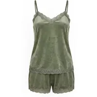 Hunkemoller Pijama de pantalón corto oliva