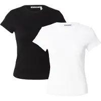 Weekday Camiseta 'Carla' negro / blanco