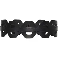 Haute Cuir Cinturón 'Hexagonal Cutout Belt' negro