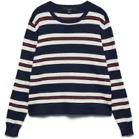 Vero Moda Jersey 'VMSilje' azul oscuro / rojo cereza / blanco