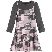 Desigual Vestido gris / rosa