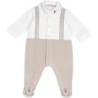 Chicco Pijama entero/body beige oscuro / blanco