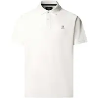 Hackett London para hombre. HM5600241 Polo Logo blanco roto (S), Casual, Algodón, Manga corta, outlet 2026.