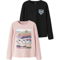Name it Camiseta 'NKFVIX' azul claro / rosa pastel / negro / blanco