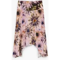 Desigual , Falda Estampada Asimétrica, Mujer, Lyocell, Rojo, S