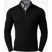 PANTONECLO Jersey 'Men’s Mock Sweater' negro
