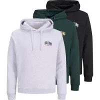 Jack & Jones Sudadera 'JJAERO' gris claro / rojo / negro