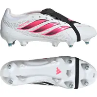 Adidas adidasBota de fútbol con lengüeta plegable Predator League para césped natural húmedo 48 2/3 Cloud White / Solar Turbo / Core Black Unisex