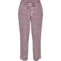 Zizzi Pantalón de pijama 'Mellie' burdeos / blanco