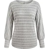 Usha Camiseta gris moteado / blanco natural