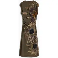 Desigual , Vestido Estampado floral, Mujer, Poliester, Negro, XL