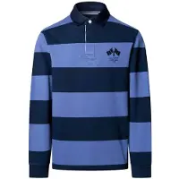 Hackett London para hombre. HM5700027 Polo rugby Lrc Bk Patch azul (L), Casual, Algodón, Manga larga, outlet 2026.