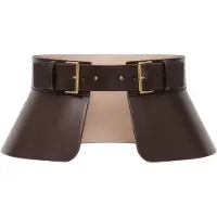 Haute Cuir Cinturón 'Peplum Corset Belt' marrón oscuro