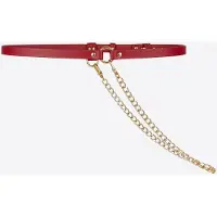 Haute Cuir Cinturón 'Skinny Chain Belt' rojo