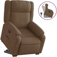 vidaXL Sillón reclinable Relax de , con ayuda para levantarse, color marrón, tapizado en tela