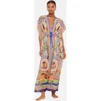 Lipsy Kimono azul oscuro / marrón claro / verde claro / offwhite
