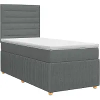 vidaXL Cama con somier y colchón de la marca , color gris oscuro, dimensiones 80 x 200 cm, tapizada en tela