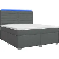 vidaXL Cama con somier y colchón de la marca , color gris oscuro, dimensiones 160 x 200 cm, tapizada en tela