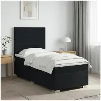 vidaXL Cama con somier y colchón , color , 90 x 200 cm, tapizada en tela