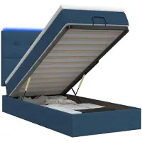 vidaXL : Otomana con cama y colchón, con luces LED azules, 80 x 200 cm, tapizada en tela