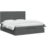 vidaXL : Banco-cama con colchón y luces LED, color gris oscuro, 140 x 200 cm, tapizado en tela