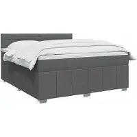vidaXL Cama con somier y colchón de la marca , color gris oscuro, dimensiones 160 x 200 cm, tapizada en tela